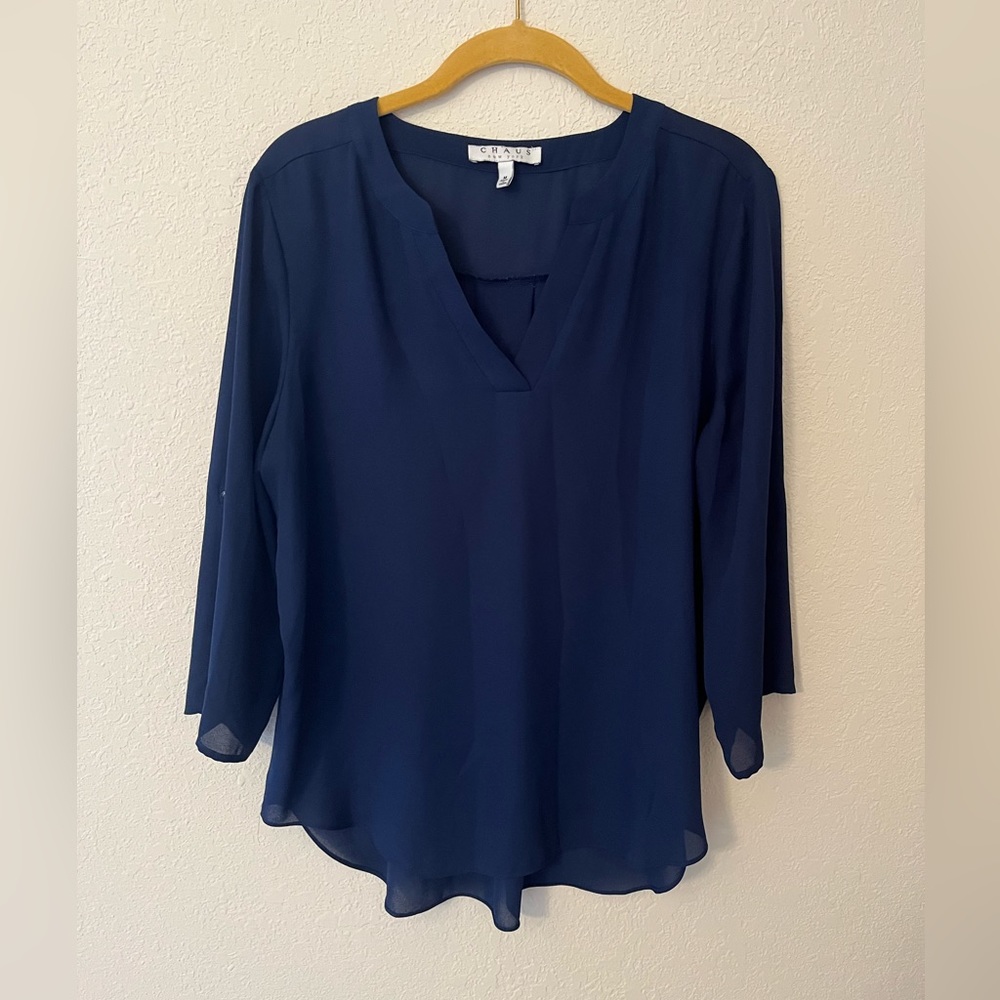 Chaus Navy Blue Top
